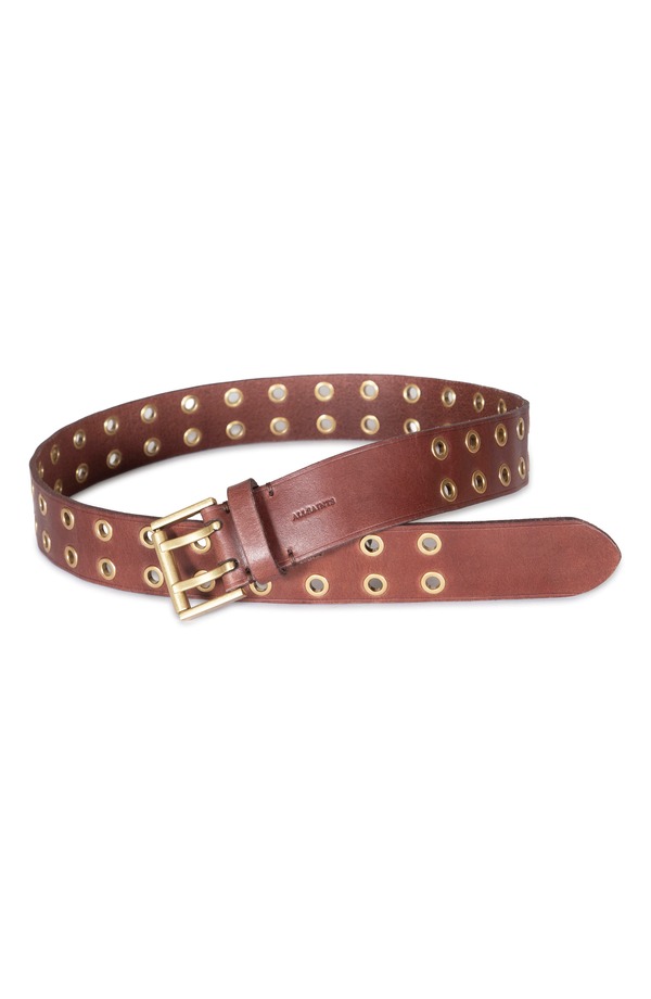 オールセインツ レディース 添え物 三尺帯 なめし革 AllSaints Leather Eyelet Belt Brown 赤銅色