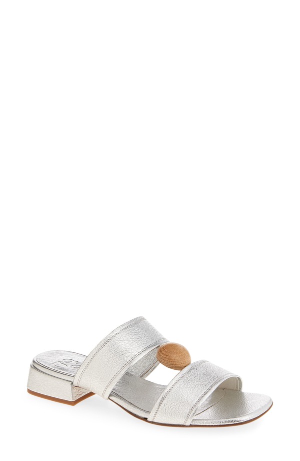 ペドロガルシア レディース シューズ 踵 サンダル なめし革 Pedro Garcia Eris Leather Slide Sandal Silver Petitgrain/ Ash 死灰