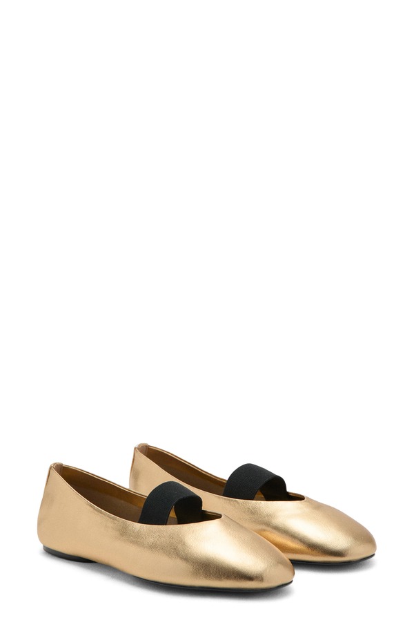 マンゴ レディース シューズ パンプス MANGO Mary Jane Flat Gold ゴールド