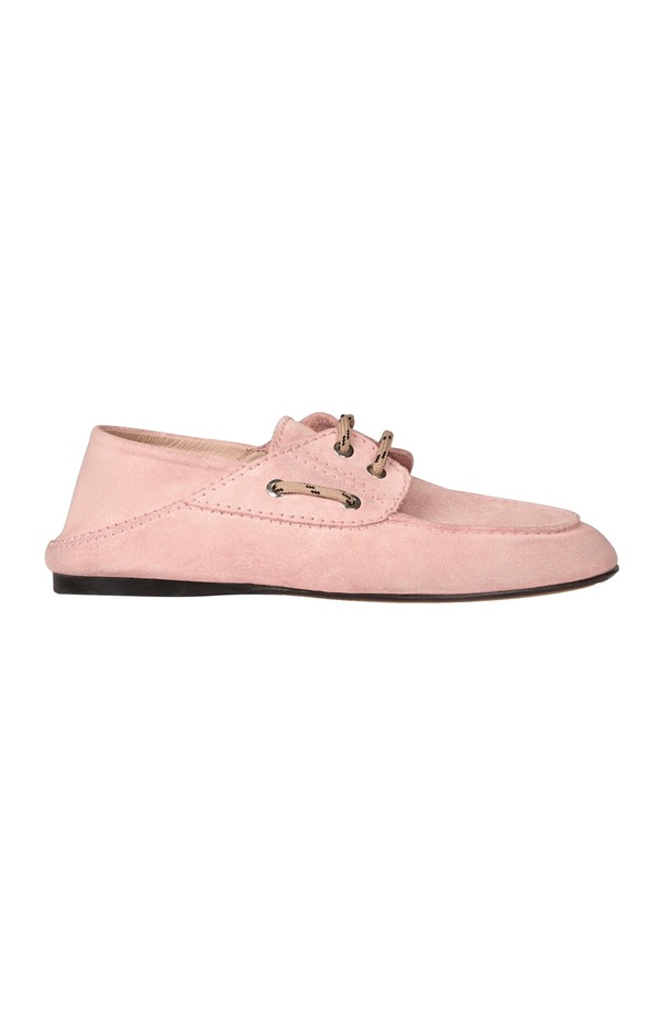 砂子ロ レディース シューズ スリッポン・ローファー スエードクロス SANDRO Suede boat shoe loafers Pink サクラ色