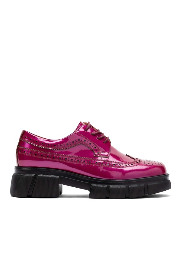 マークノーラン レディース シューズ スニーカー ウィングチップ ダービー レザー MARC NOLAN Ms. Alexander Leather Lug Wingtip Derby Magenta マゼンタ｜ReVida 店