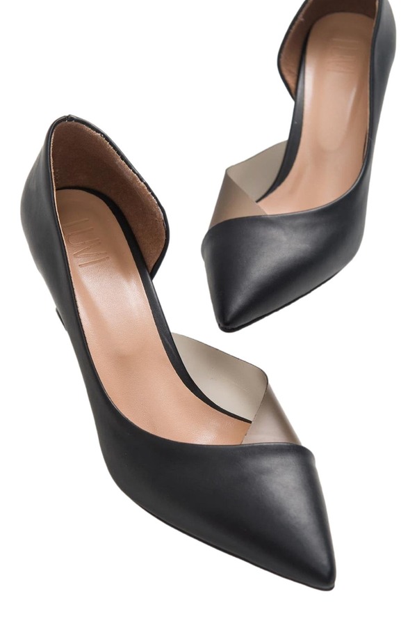 序幕シューズ レディース 踵 Prologue Shoes Vera Pointed Toe Pump Black Faux Leather 黒いこと