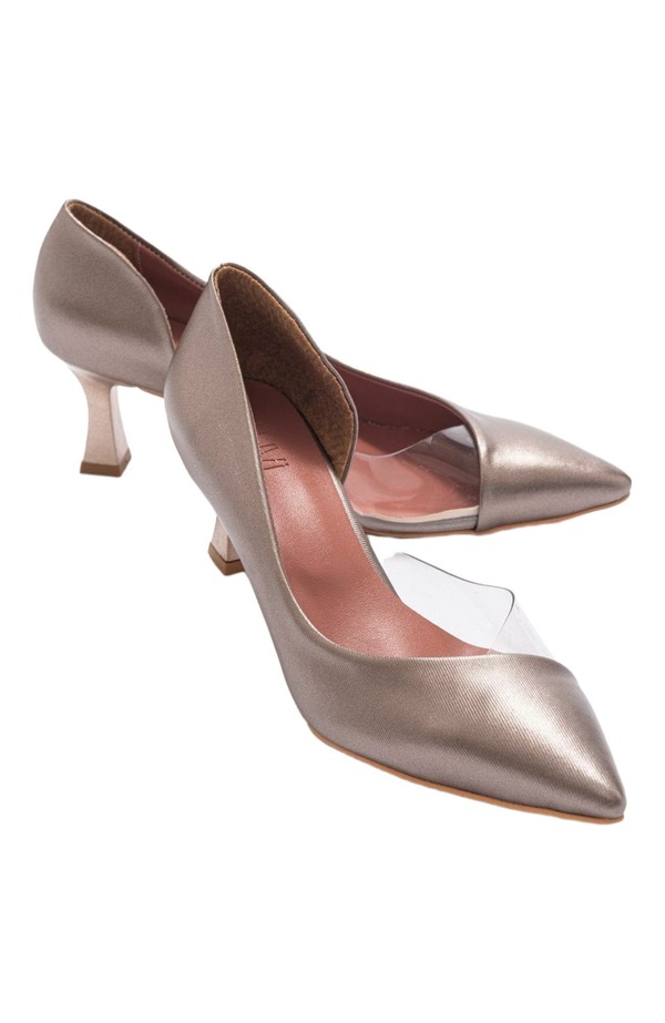 序幕シューズ レディース 踵 Prologue Shoes Vera Pointed Toe Pump Copper Faux Leather