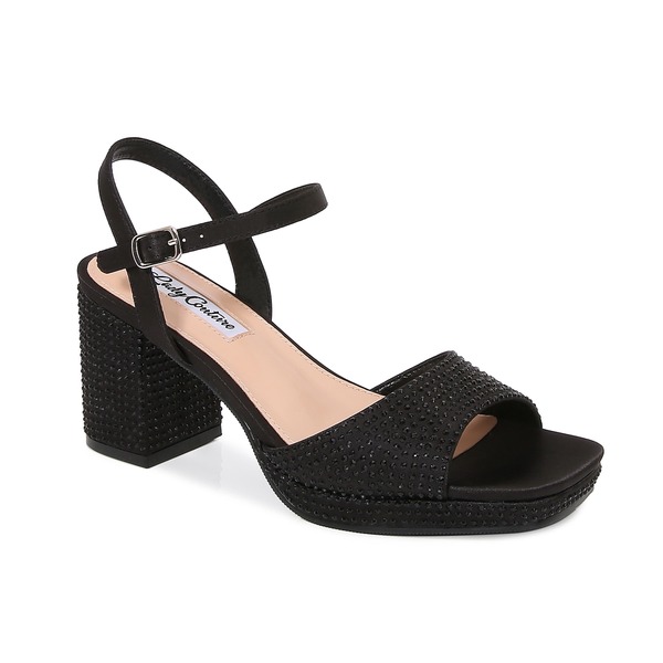 レディクチュール レディース シューズ ヒール プラットフォーム サンダル LADY COUTURE Rhinestone Platform Sandal Black ブラック|ReVida 店