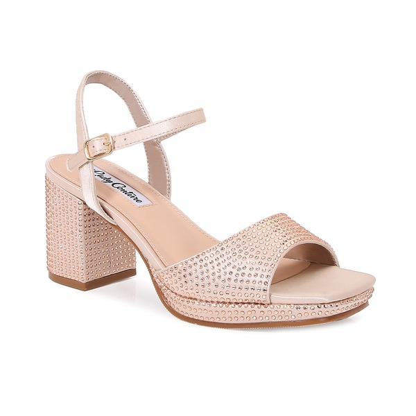 レディクチュール レディース シューズ ヒール プラットフォーム サンダル LADY COUTURE Rhinestone Platform Sandal Champagne シャンパン|ReVida 店