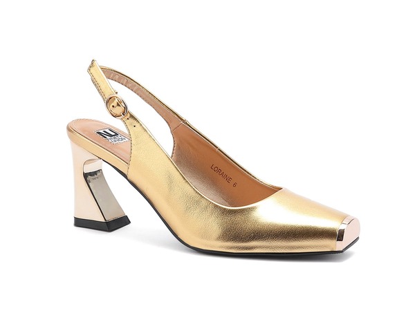 ナインティユニオン レディース シューズ ヒール NINETY UNION Metal Heel Slingback Pump Gold ゴールド|ReVida 店