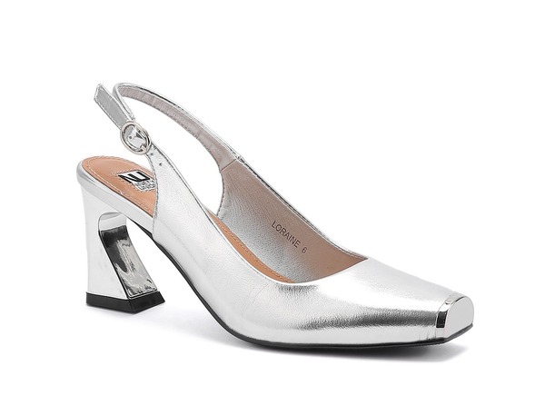 ナインティユニオン レディース シューズ ヒール NINETY UNION Metal Heel Slingback Pump Silver シルバー|ReVida 店