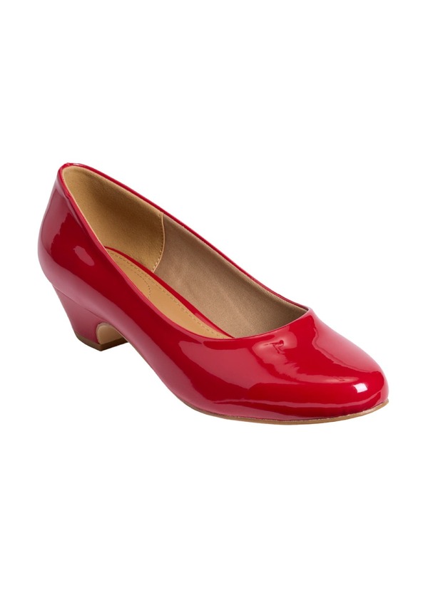 コンフォートビュー レディース シューズ ヒール レザー Comfortview The Vida Leather-Like Slip On Pump Red Patent レッド|ReVida 店