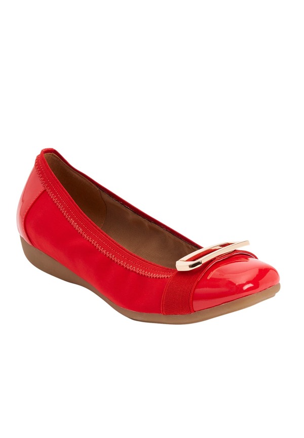 コンフォートビュー レディース シューズ パンプス Comfortview The London Flat New Hot Red 赤いこと