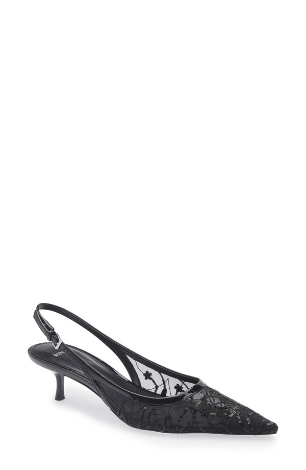 マンゴ レディース シューズ パンプス ヒール MANGO Lorio Slingbackitten Heel Pump Black ブラック|ReVida 店