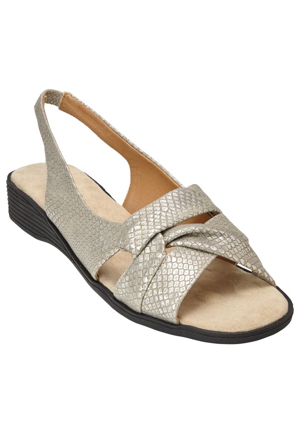 コンフォートビュー レディース シューズ ヒール サンダル Comfortview The Pearl Sandal Silver シルバー｜ReVida 店 17,026円