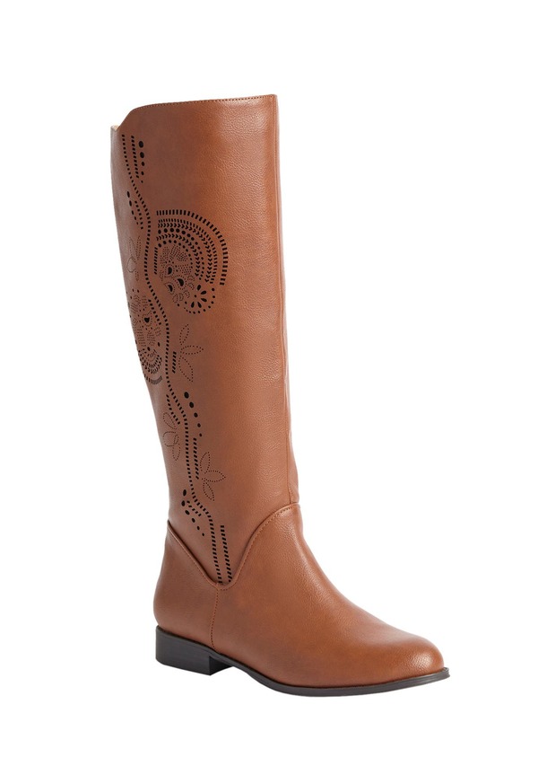 コンフォートビュー レディース シューズ ブーツ・レインブーツ Comfortview The Lili Wide Calf Boot Cognac|ReVida 店