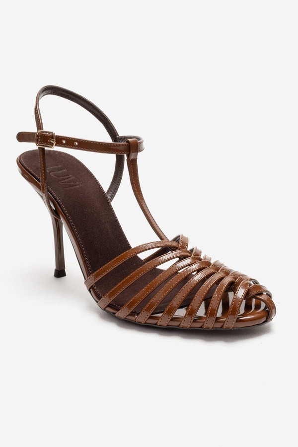 プロローグシューズ レディース ヒール Prologue Shoes Pasion Stiletto Pump Cognac Patent｜ReVida 店