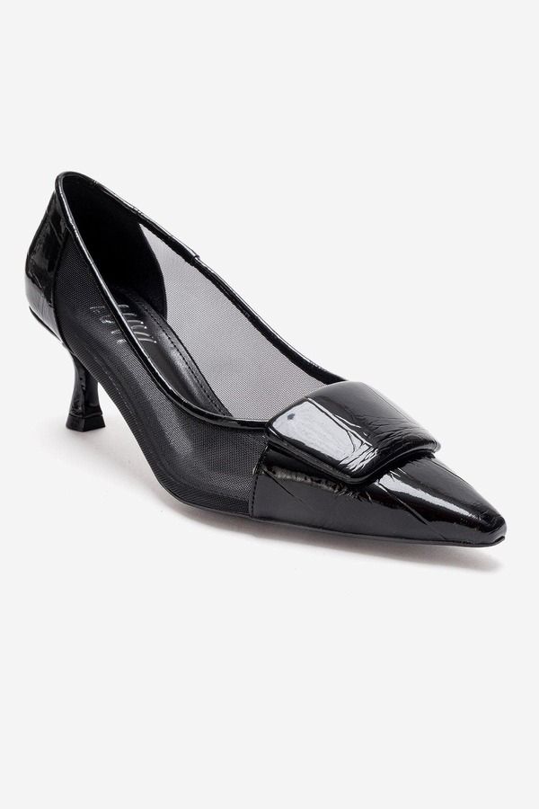 プロローグシューズ レディース パンプス Prologue Shoes Ola Stiletto Pump Black Patent ブラック｜ReVida 店
