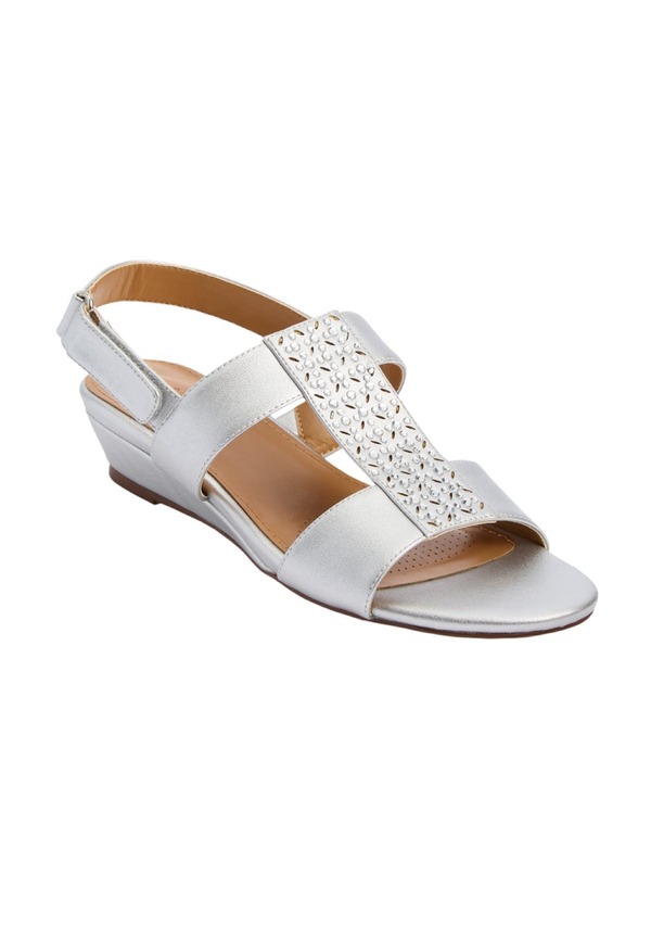 コンフォートビュー レディース シューズ ヒール サンダル Comfortview The Lila Sandal Silver シルバー｜ReVida 店