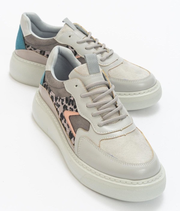 序幕シューズ 成人女性スニーカー プラットホーム Prologue Shoes Ida Platform Fashion Sneakers Light Grey 薄墨色