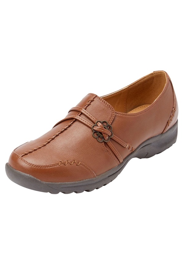 コンフォートビュー レディース シューズ パンプス Comfortview The Natalia Slip-On Flat Brown 赤銅色
