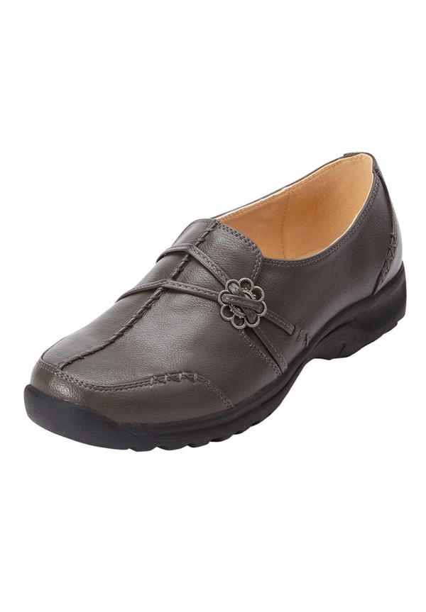コンフォートビュー レディース シューズ パンプス Comfortview The Natalia Slip-On Flat Grey 薄墨色
