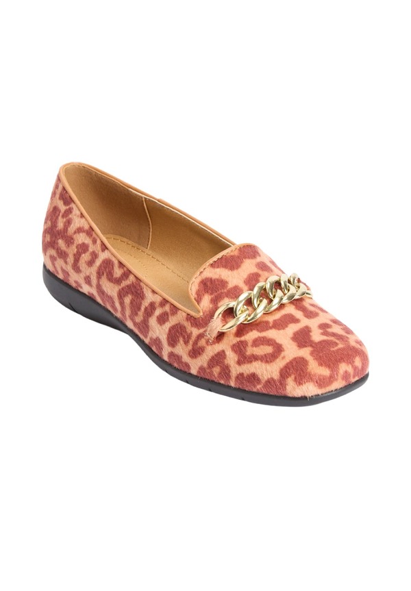 コンフォートビュー レディース シューズ パンプス Comfortview The Thayer Slip On Flat Leopard 毛の荒物