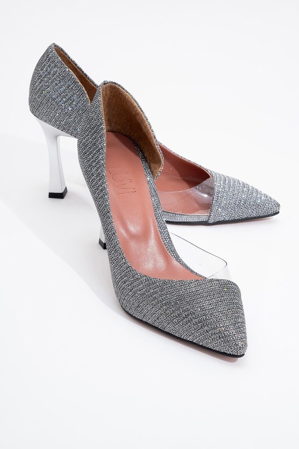 プロローグシューズ レディース ヒール Prologue Shoes Ursula Pointed Toe Pumplatinum Glitter|ReVida 店