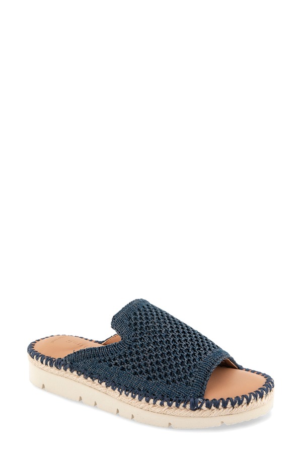 ジェントルソウルズ レディース シューズ サンダル Gentle Souls Leilani Slide Sandal Navy Knit ネイビー｜ReVida 店