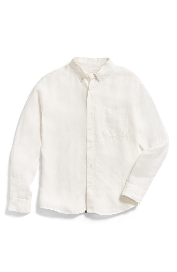 ビリーレイド メンズ トップス シャツ ダウン リネン Billy Reid Tuscumbia Standard Fit Linen Button-Down Shirt White ホワイト