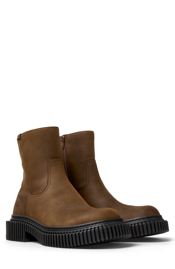 カンペール メンズ シューズ ブーツ・レインブーツ Camper Pix Berlin Zip Boot Medium Brown 赤銅色