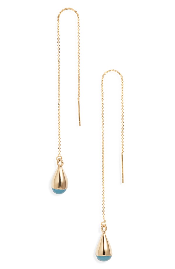 ソコ レディース アクセサリー ピアス・イヤリング SOKO Glass Dash Chain Threader Earrings Blue ブルー｜ReVida 店