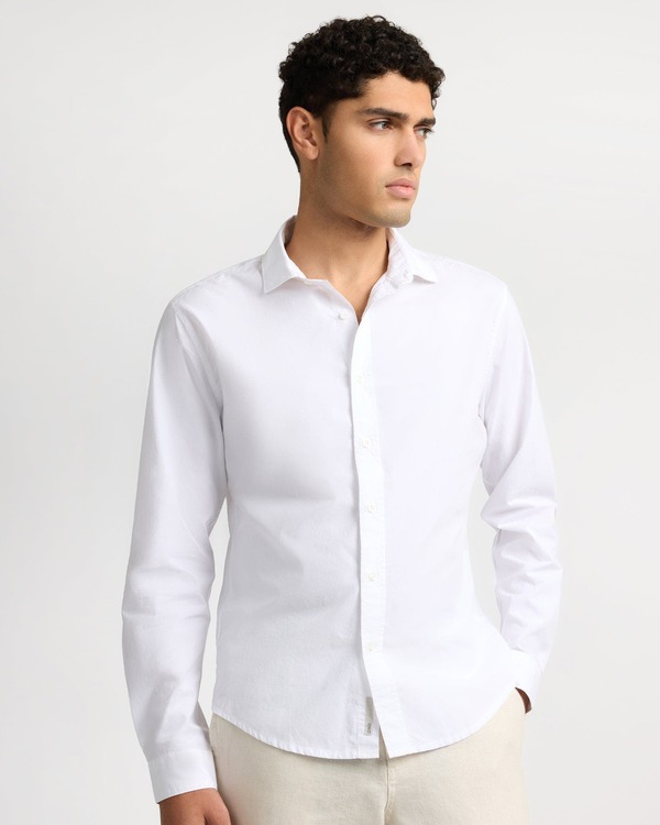 オニア メンズ トップス シャツ ボタンダウン Onia Poplin Long Sleeve Button Down Shirt White ホワイト