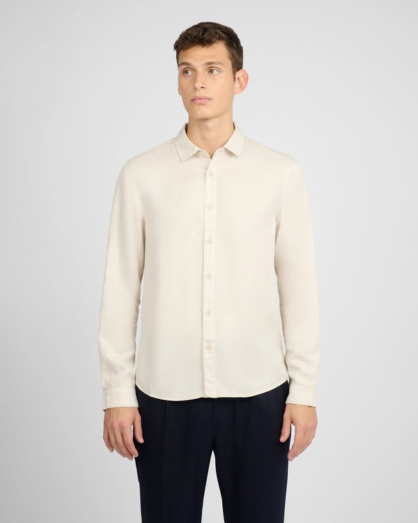 オニア メンズ トップス シャツ Onia Lyocellong Sleeve Shirt Stone ストーン