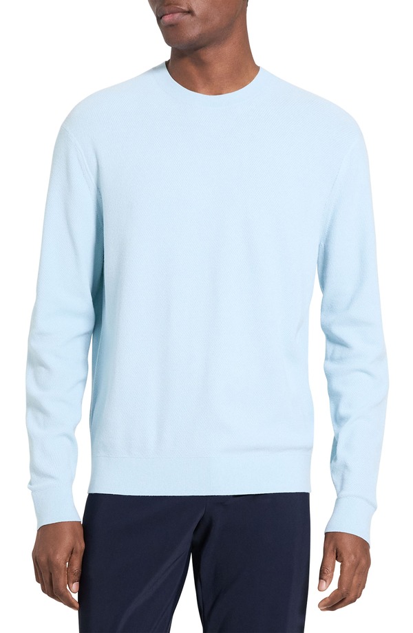 セオリー メンズ アウター パーカー・スウェット クルーネック セーター Theory Riland Crewneck Sweater Light Ocean Air