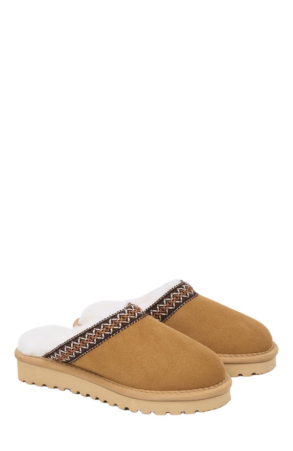 ケルティックアンドコー レディース シューズ サンダル Celtic & Co. Braid Trim Shearling Slipperspice｜ReVida 店