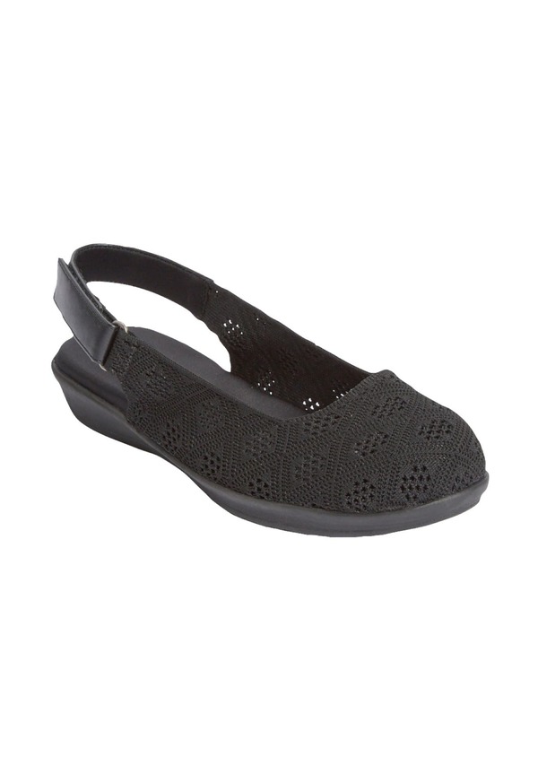コンフォートビュー レディース シューズ パンプス Comfortview The Karyn Orthotic Sling Black 黒いこと
