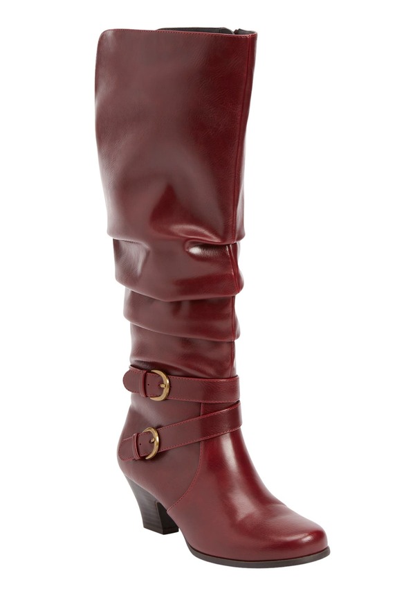 コンフォートビュー レディース シューズ ブーツ・レインブーツ Comfortview The Cleo Wide Calf Boot Burgundy バーガンディ｜ReVida 店