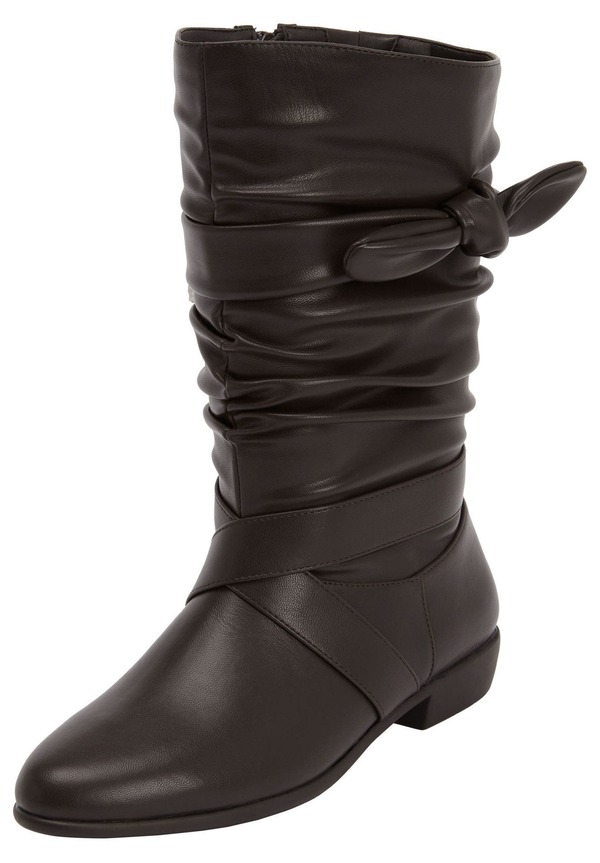 コンフォートビュー レディース シューズ ブーツ・レインブーツ Comfortview Theather Wide Calf Boot Brown ブラウン｜ReVida 店