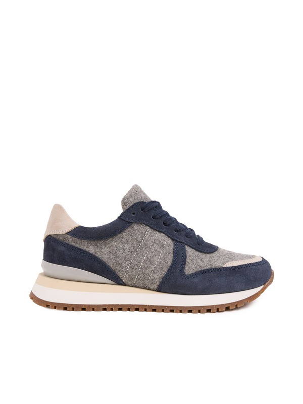 ケルティックアンドコー レディース シューズ スニーカー ウール Celtic & Co. Wool Panel Trainer Navy/Grey グレー|ReVida 店