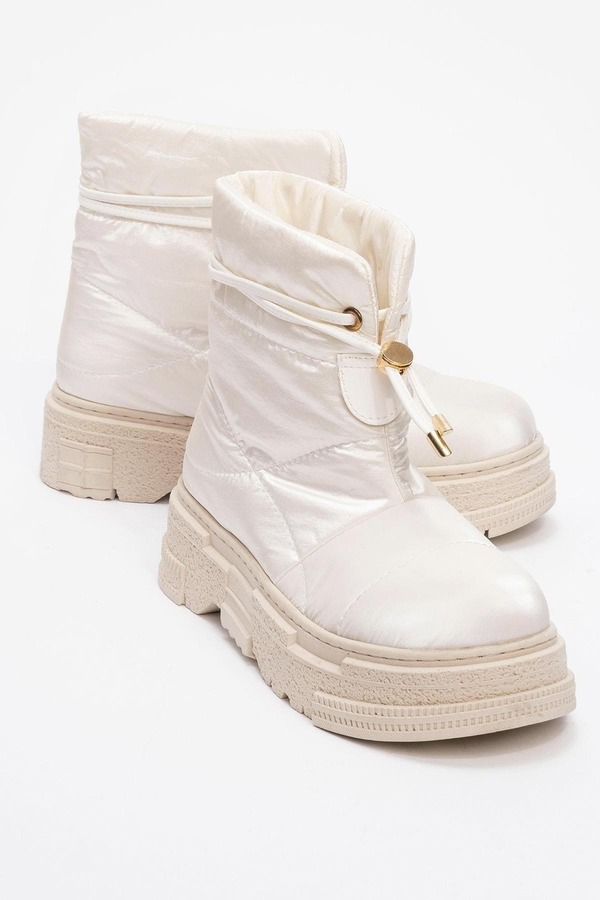 プロローグシューズ レディース ブーツ・レインブーツ Prologue Shoes Mesta Boot White Faux Leather ホワイト｜ReVida 店