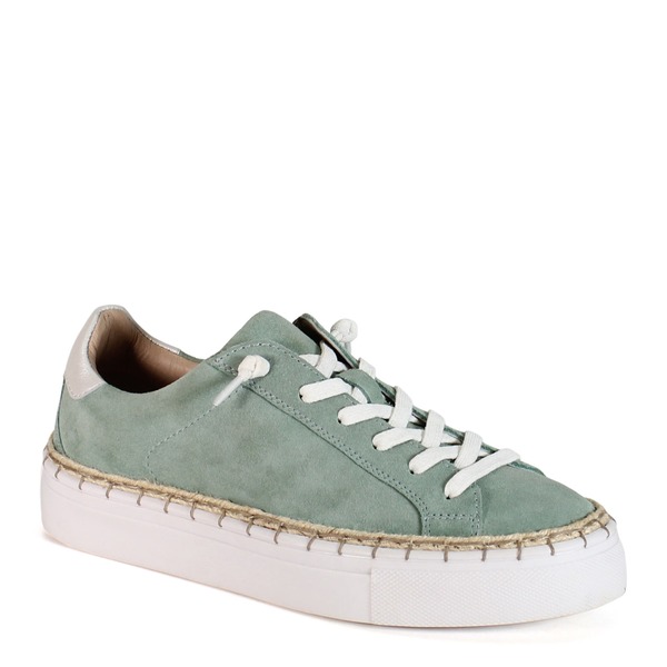 ディバトゥルー レディース シューズ スニーカー トール スピード競技 なめし革 Diba TrueM BELISH Metallic Leather Lace Up Sneaker Mint/White 白いこと