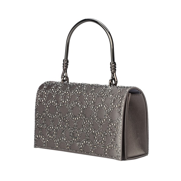 レディクチュール レディース 御徒面子 LADY COUTURE Rhinestone Cove red Clutch Bag Pewter ピューター