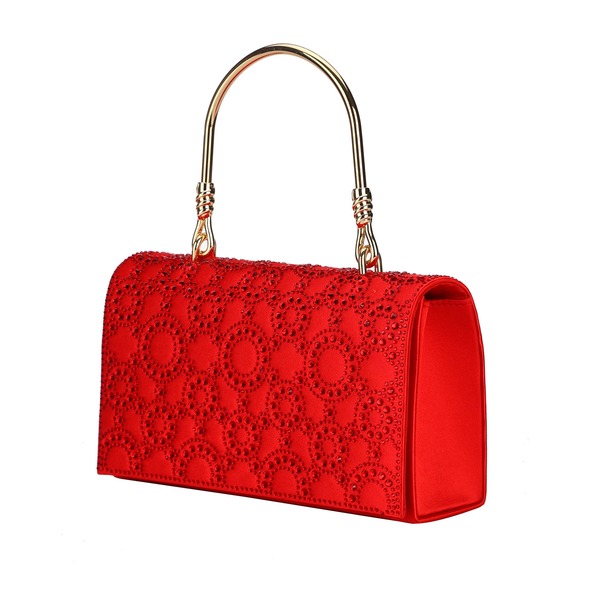 レディクチュール レディース 御徒面子 LADY COUTURE Rhinestone Cove red Clutch Bag Red 赤いこと