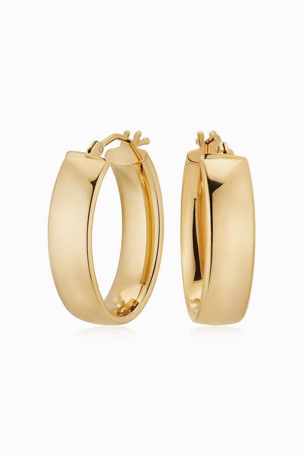 オラディナ レディース アクセサリー ピアス・イヤリング ミディ Oradina 14K Yellow Gold The One Midi Oval Hoops Yellow Gold イエロー|ReVida 店