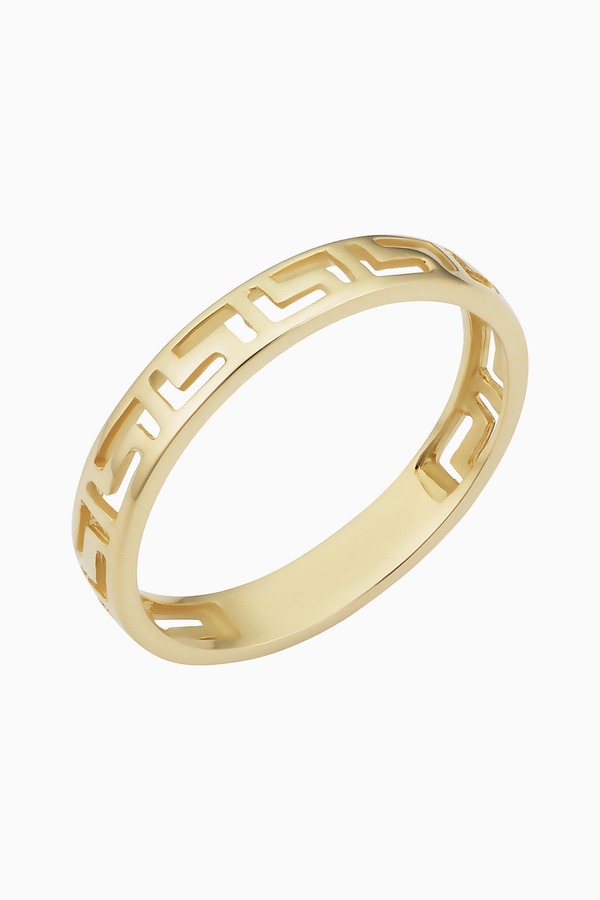オラディナ レディース アクセサリー 指輪 Oradina 14K Yellow Gold Greekey Band Ring Yellow Gold イエロー｜ReVida 店