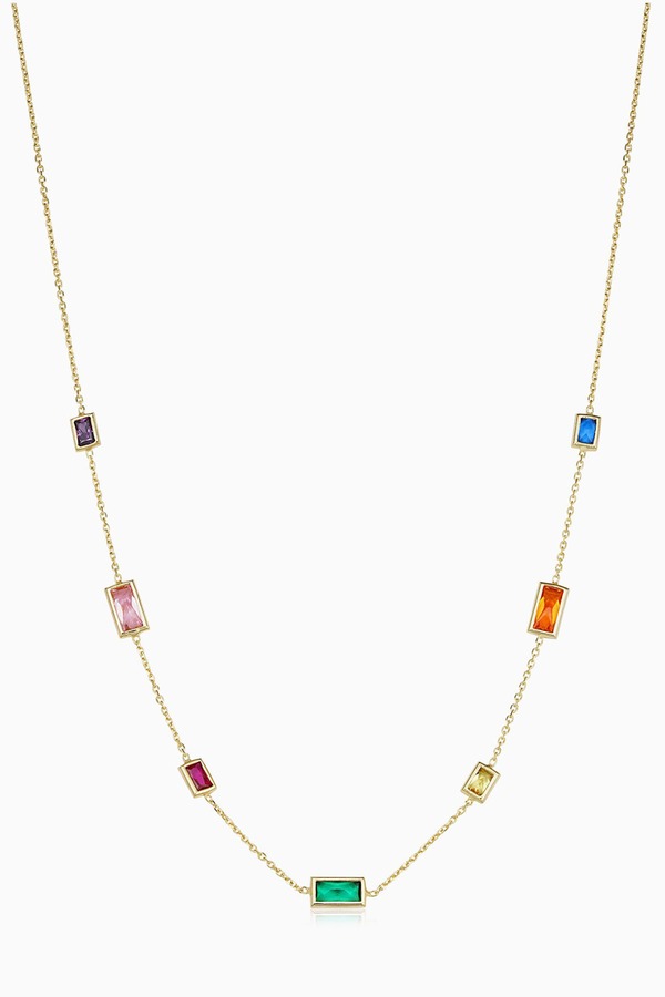 オラディナ レディース アクセサリー ネックレス・チョーカー レース Oradina 14K Gold Fresco Stationecklace Multicolor Zirconia マルチカラー|ReVida 店