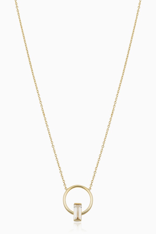 オラディナ レディース アクセサリー ネックレス・チョーカー レース Oradina 14K Gold Bella Pendant Necklace Gold - White Topaz ホワイト|ReVida 店