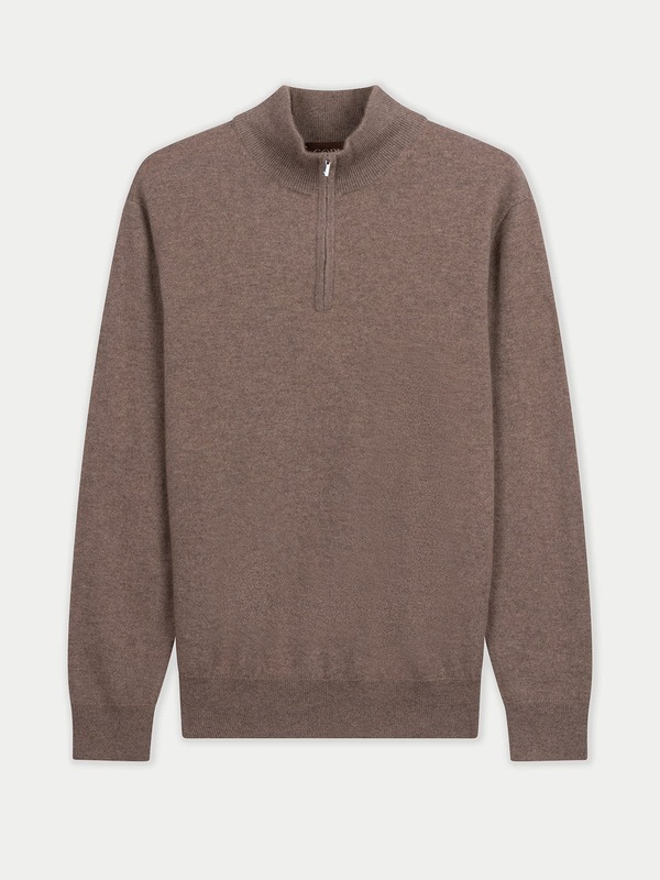 ゴビ カシミヤ メンズ アウター パーカー・スウェット セーター Gobi Cashmere Timeless Half-Zip Cashmere Sweater Taupe トープ｜ReVida 店