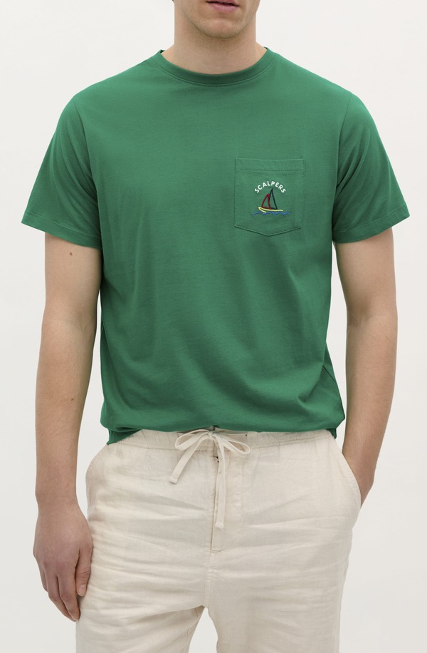 スカルパーズ メンズ トップス Tシャツ Scalpers Boatee Green グリーン｜ReVida 店