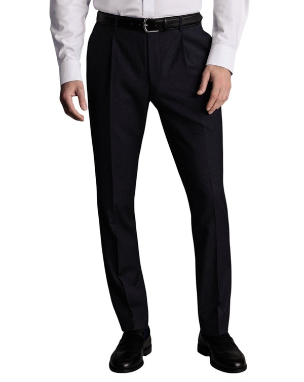 チャールズティリット メンズ ボトムス カジュアルパンツ スリムフィット Charles Tyrwhitt Slim Fitalian Flannel Suit Pants Navy ネイビー|ReVida 店