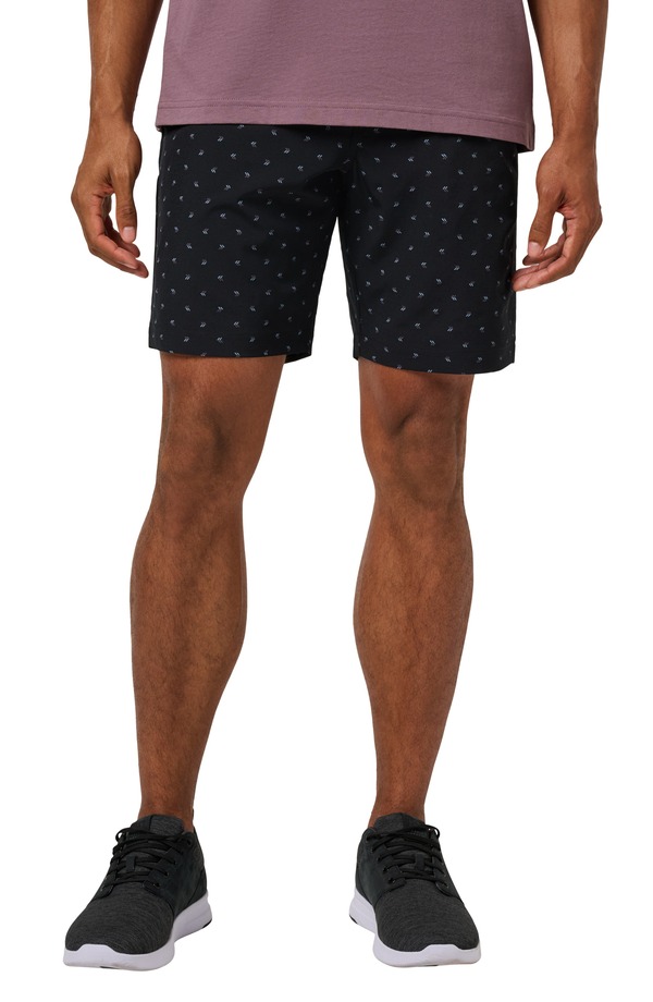 トラビスマヒュー メンズ ボトムス ハーフパンツ・ショーツ プリント ショートパンツ TravisMathew Beck Print Performance Shorts Black Geo ブラック｜ReVida 店