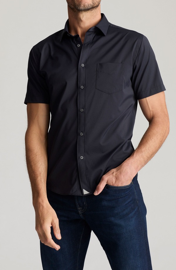 アンタックイット メンズ トップス シャツ UNTUCKit Gironde Short Sleeve Performance Button-Up Shirt Black ブラック｜ReVida 店