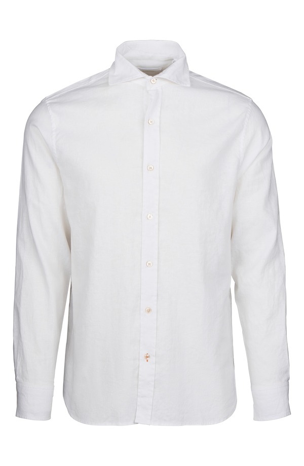 スウィムス メンズ トップス シャツ コットン リネン Swimsantorini Stretch Linen & Cotton Button-Up Shirt White ホワイト|ReVida 店
